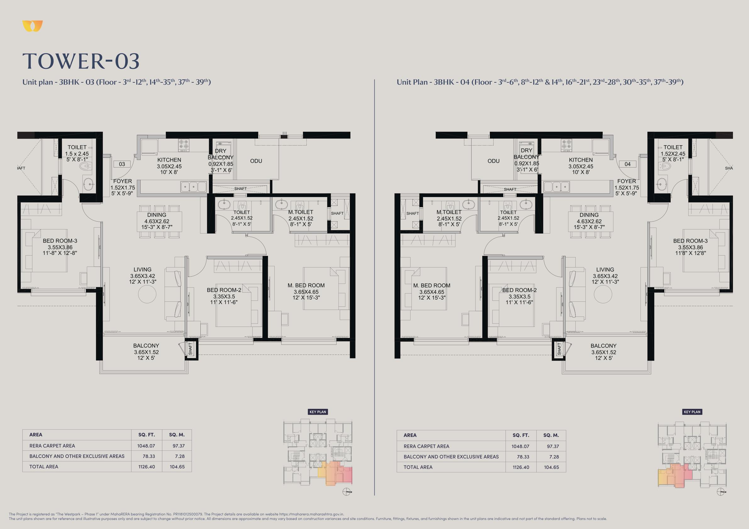 3 BHK Floor Plan Variant 3